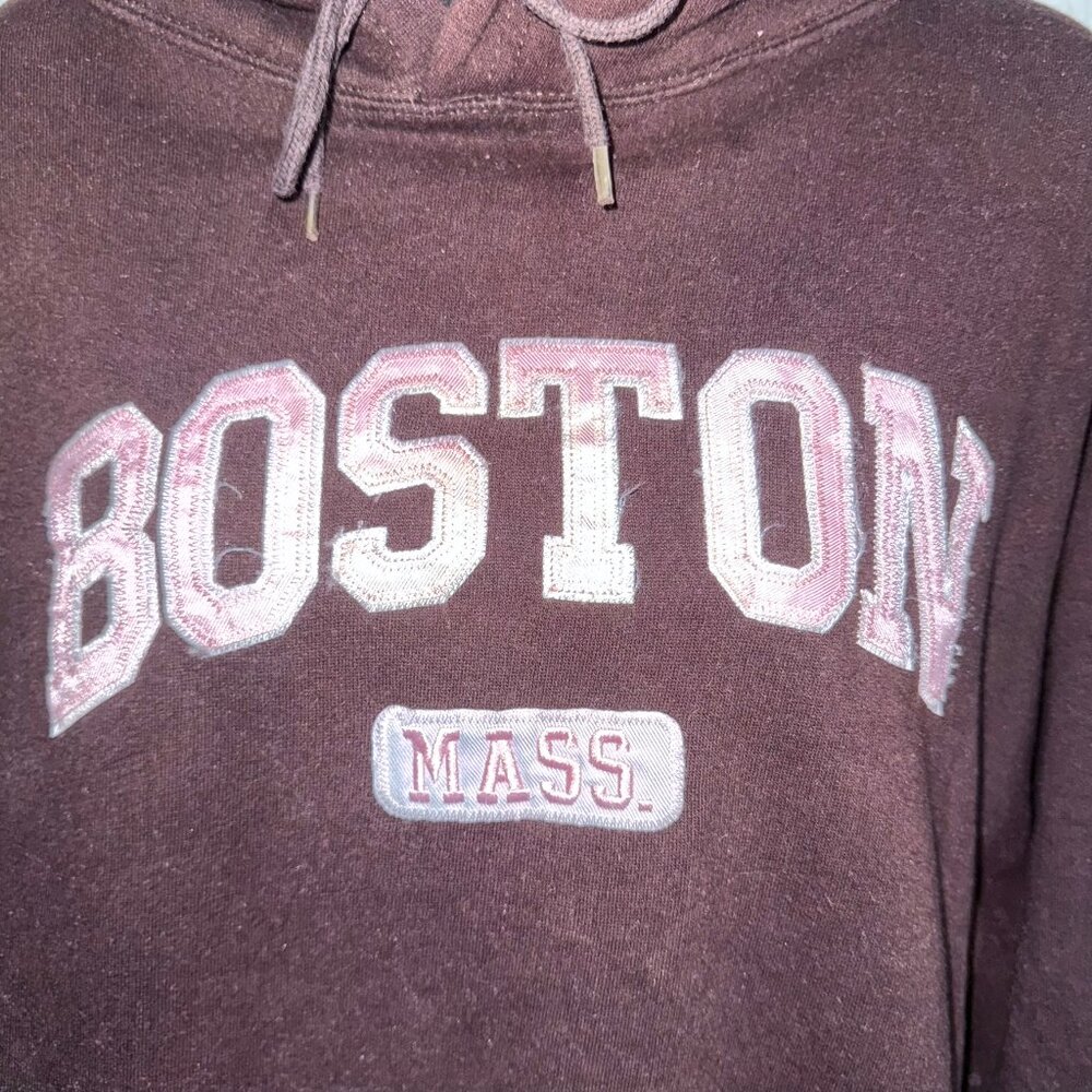 Authentic Life Apparel Boston Mass Brown and Pink Unisex Hoodie Size XL - Picture 3 of 6